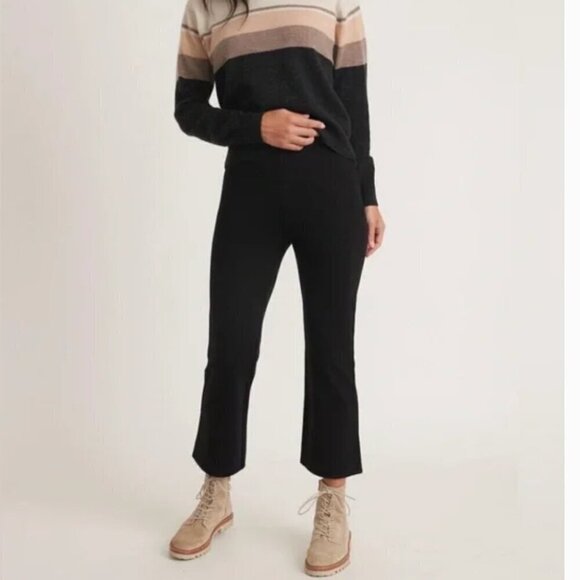 Marine Layer Valencia Pant Kick Flare Black NWT Large - Picture 1 of 6